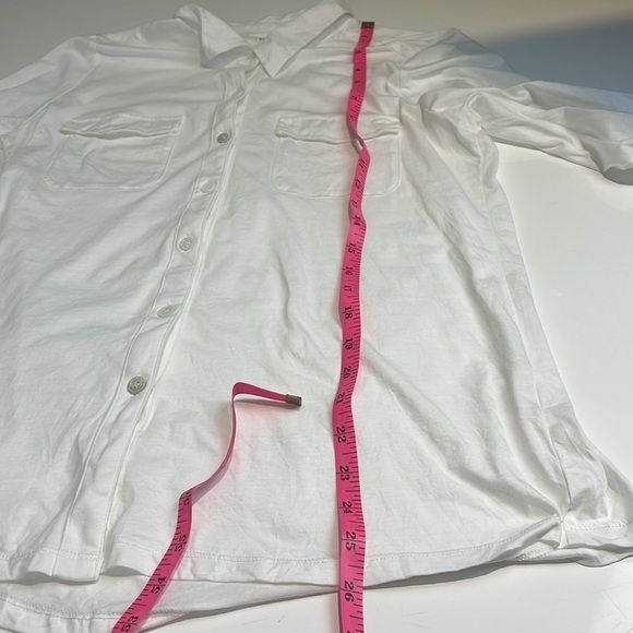 Eileen Fisher Organic Cotton White Button Down Shirt Size Small - Picture 6 of 8